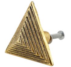 Triangular Pyramid Antique Golden Aluminium Cabinet Knob